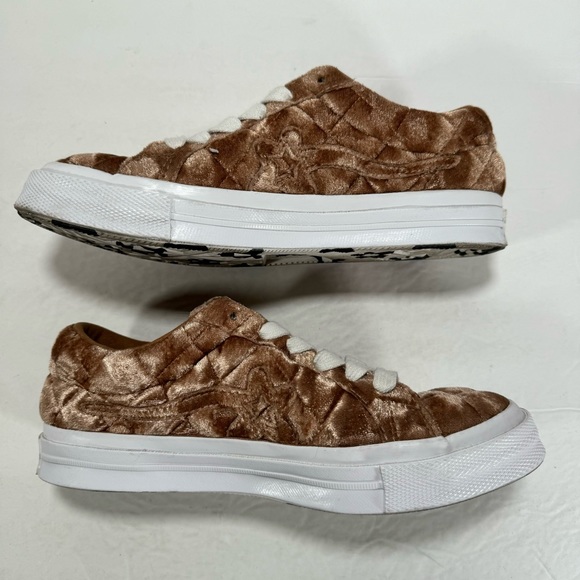 Converse One Star x Golf Le Fleur OX Brown Sugar Quilted Velvet Sneakers Size 7 - Picture 8 of 10